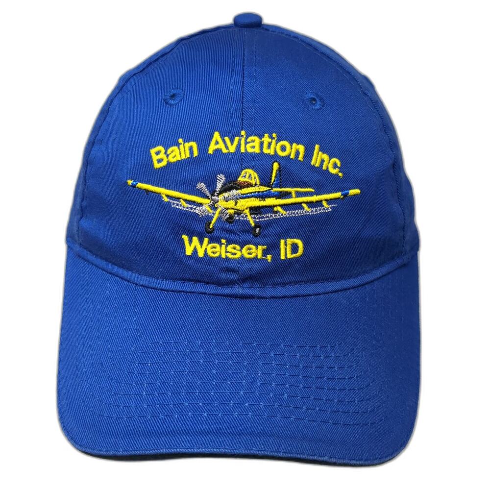Port & Company Blue OSFM Baseball Cap Bain Aviation Inc Weiser ID Hat Strapback